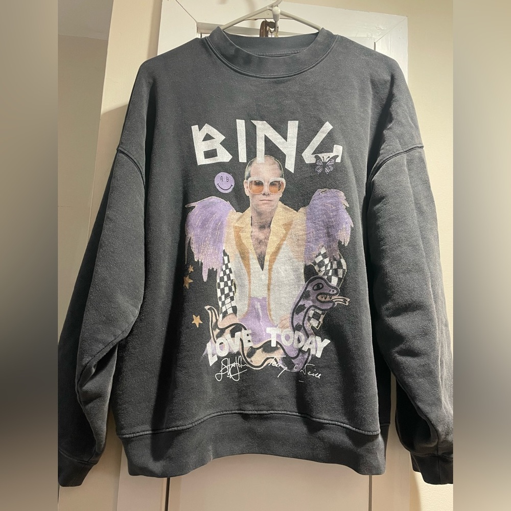 ANINE BING Women's Harvey Crew Sweatshirt AB x TO x Iscreamcolour Elton John